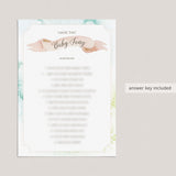 Printable name that song baby shower game with watercolor background by LittleSizzle