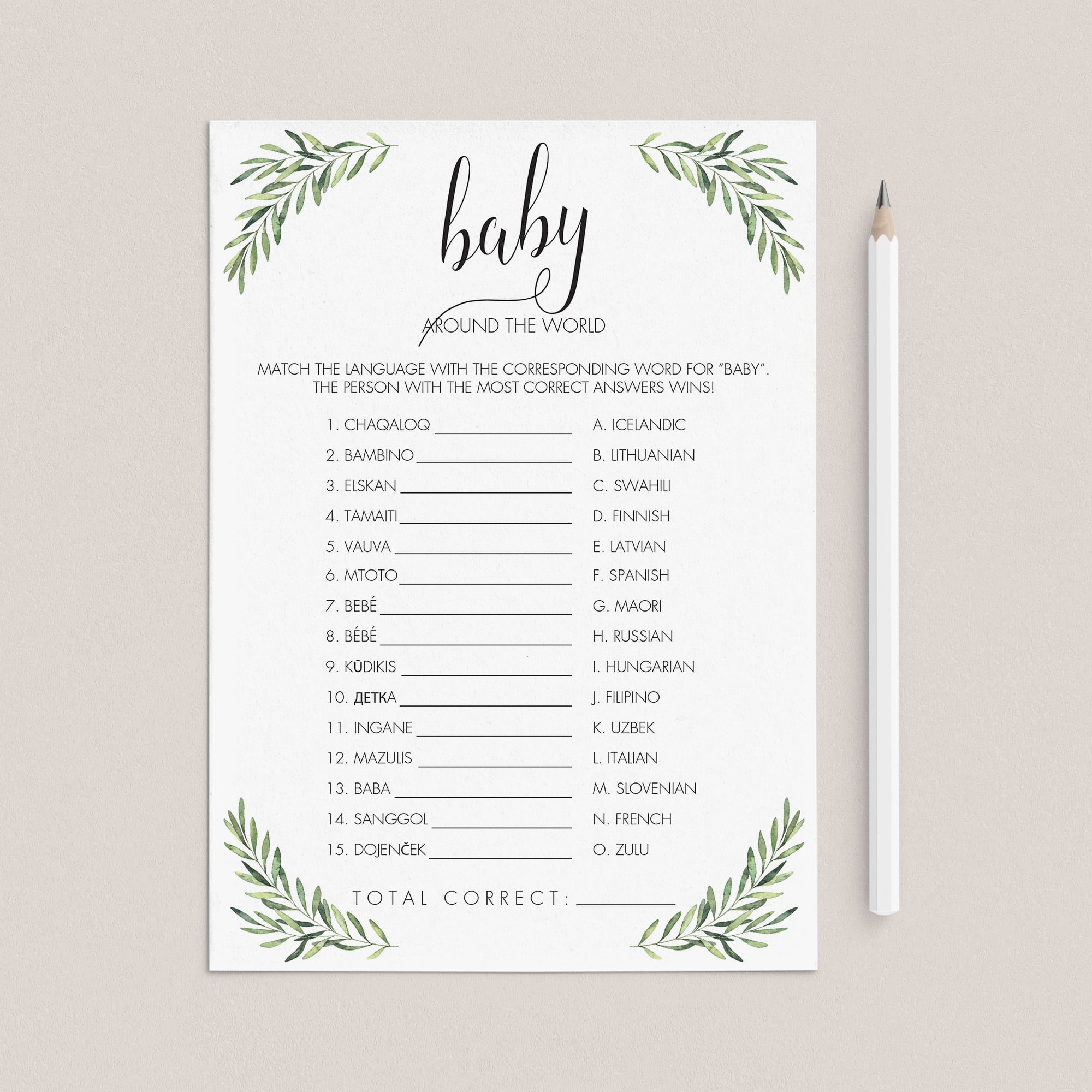 Travel Baby Shower Game Around The World Printable by LittleSizzle