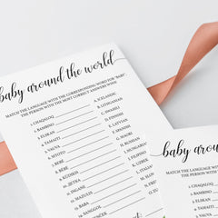 Watercolor greenery baby shower games around the world by LittleSizzle