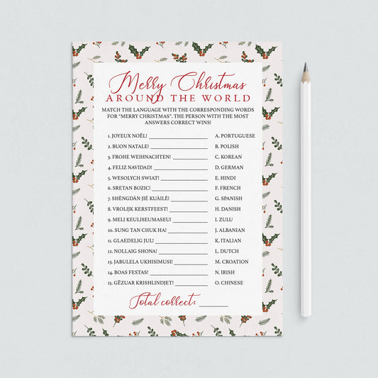 Merry Christmas Around the World Game Printable by LittleSizzle