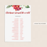 Christmas Around The World Game Printable