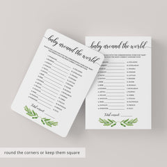 Greenary baby shower printables games by LittleSizzle