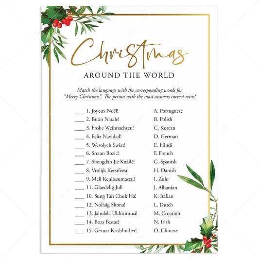 Around The World Christmas Party Game Printable by LittleSizzle
