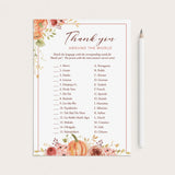 Floral Pumpkin Thanksgiving Game with Answers Printable by LittleSizzle