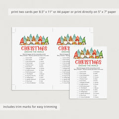 Gnomes Christmas Games for Family Printables