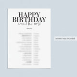 Born in 1933 91st Birthday Party Games Bundle For Men