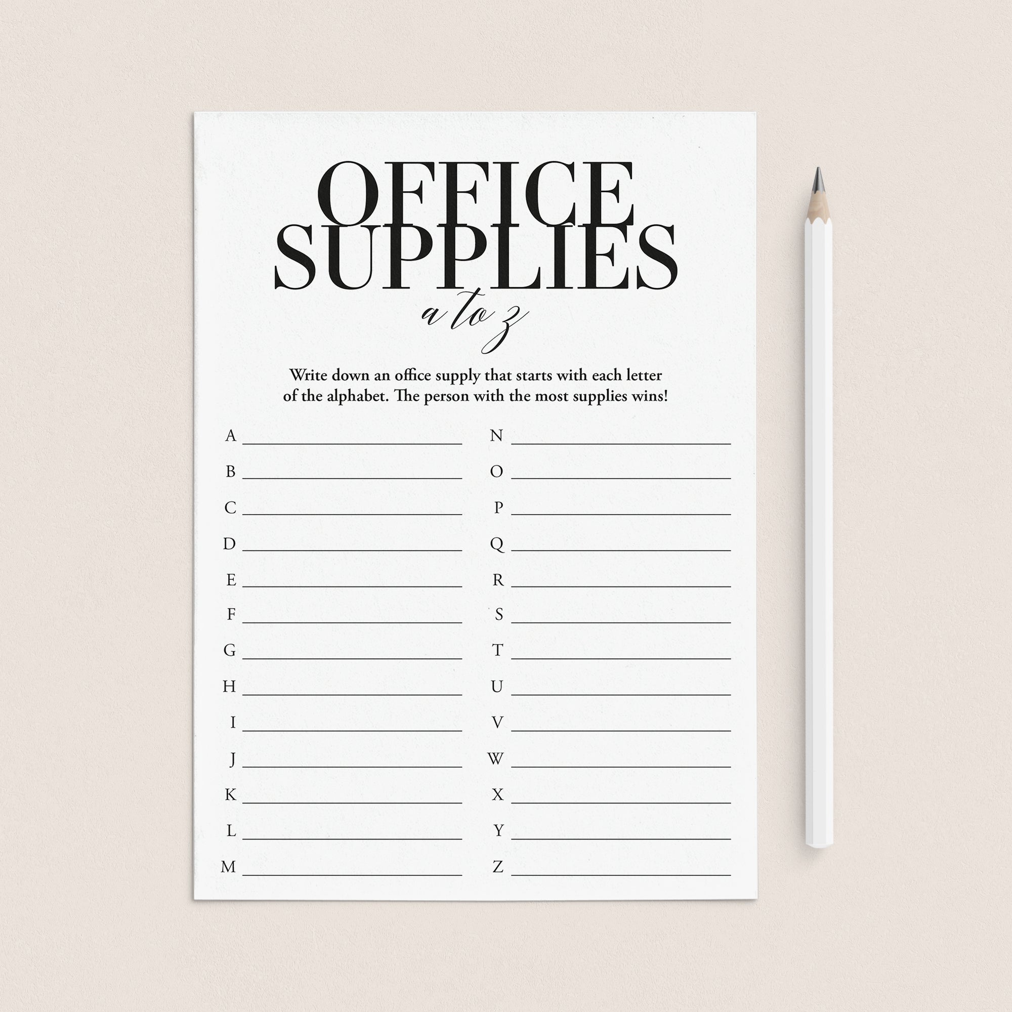 Free Downloadable Office Supply Checklist Form