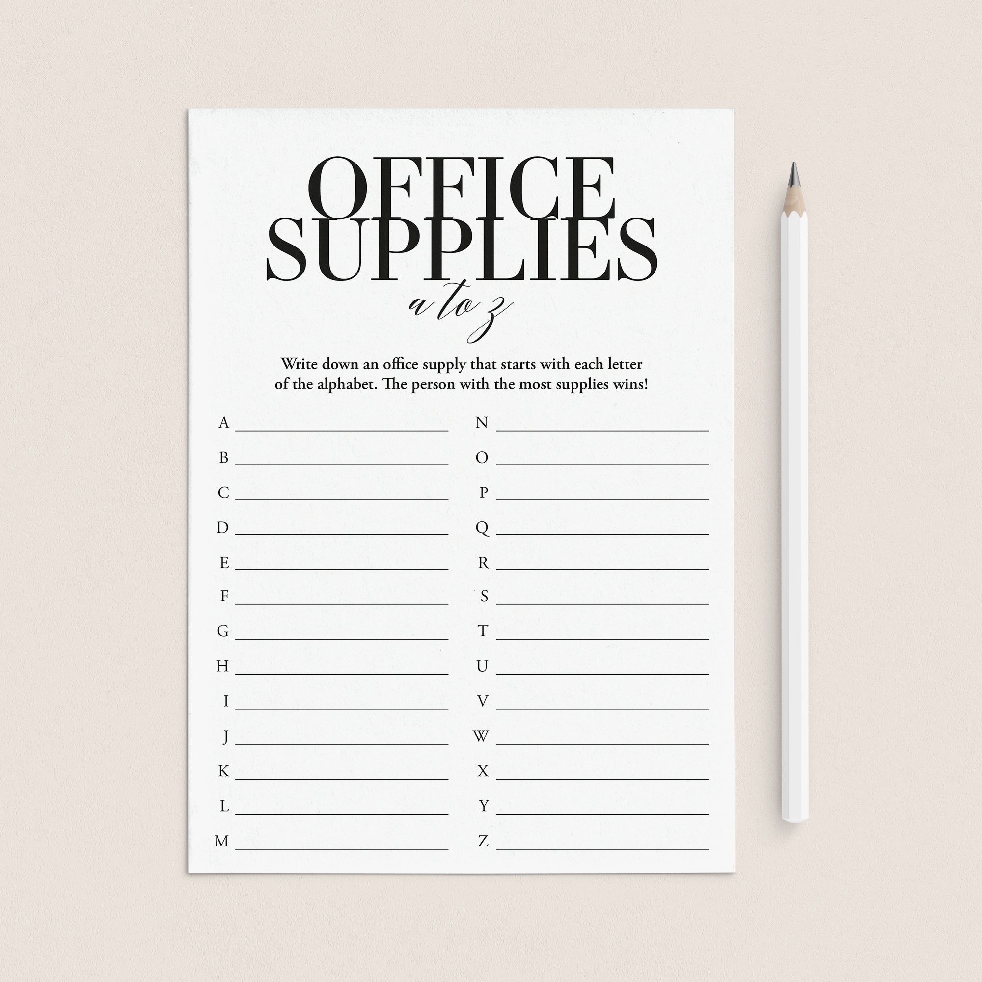 office-supplies-a-to-z-game-printable-instant-download-littlesizzle for Free Printable Office Supply List Office Supplies A To Z Game Printable | Instant Download – LittleSizzle for Free Printable Office Supply List