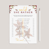 Who Knows The Bride To Be Best game printable Fall Theme by LittleSizzle