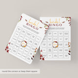 Complete Bridal Shower Bingo Game Fall Theme