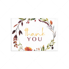 Autumn floral thank you cards printable by LittleSizzle