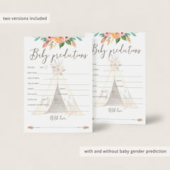 Teepee Baby Shower Games and Keepsakes Bundle