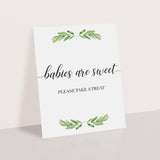 Babies are sweet table sign greenery by LittleSizzle