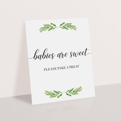 Babies are sweet table sign greenery by LittleSizzle