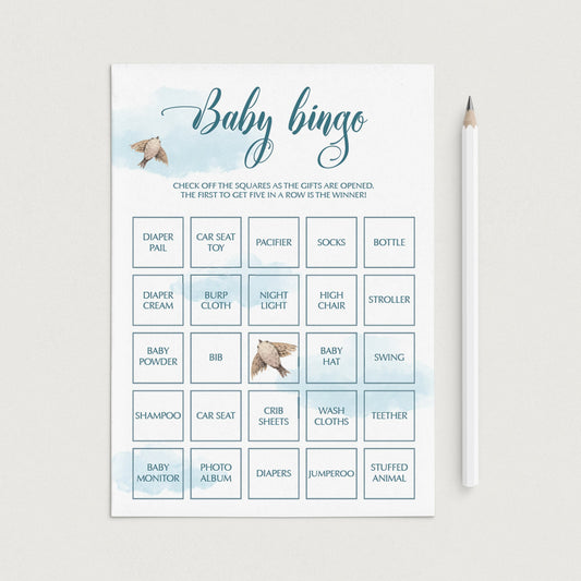 Blue baby party baby bingo games for boy by LittleSizzle