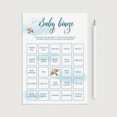 Blue baby party baby bingo games for boy by LittleSizzle