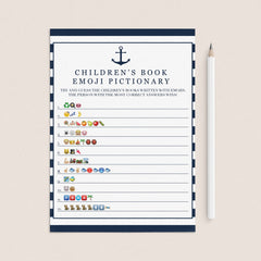 Printable boy baby shower emoji pictionary by LittleSizzle
