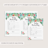 Floral Watercolor baby predictions download by LittleSizzle