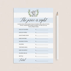 Bo baby shower price is right game printable by LittleSizzle