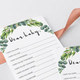 Green watercolor leaves baby shower games by LittleSizzle