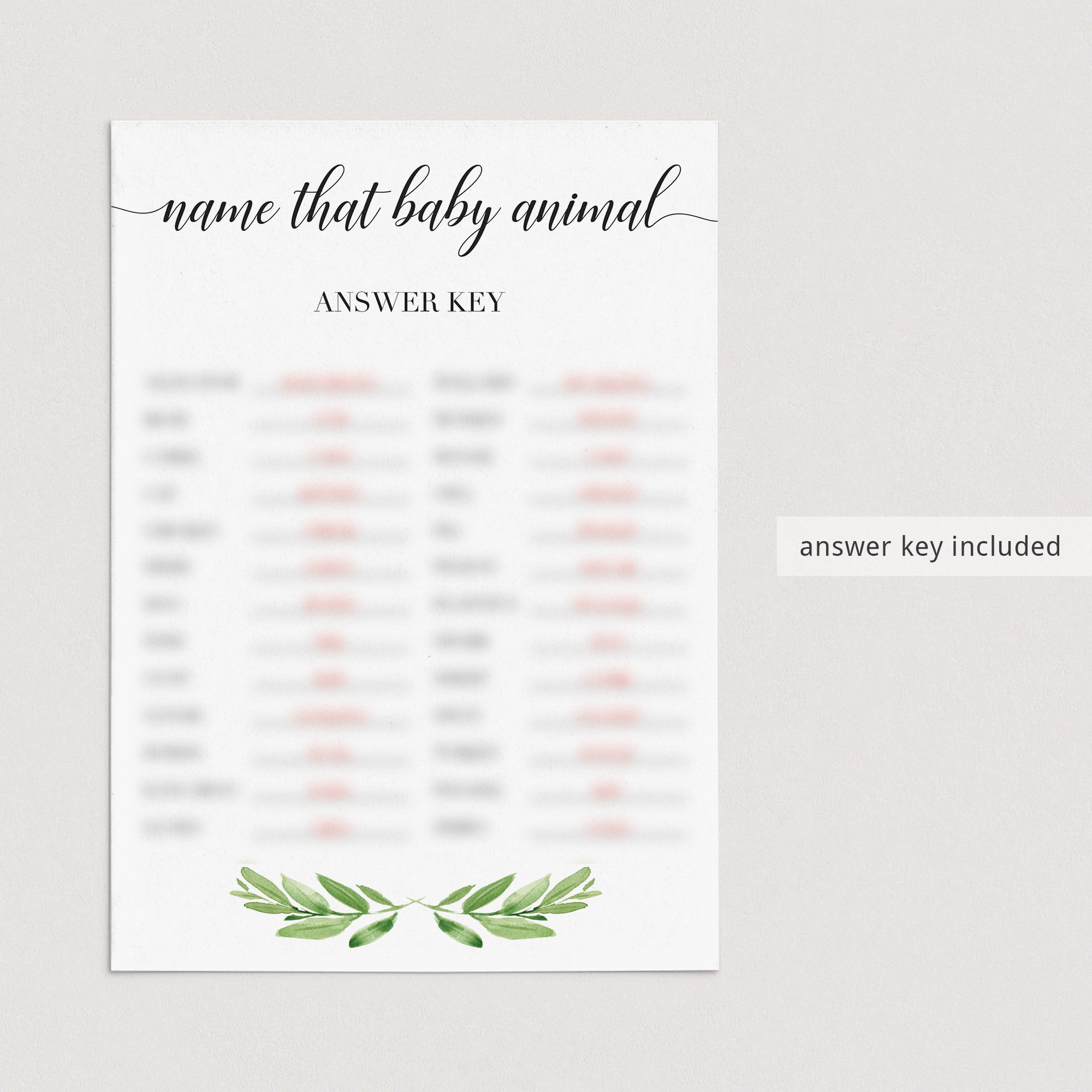 Digital download baby shower game name that baby animal by LittleSizzle