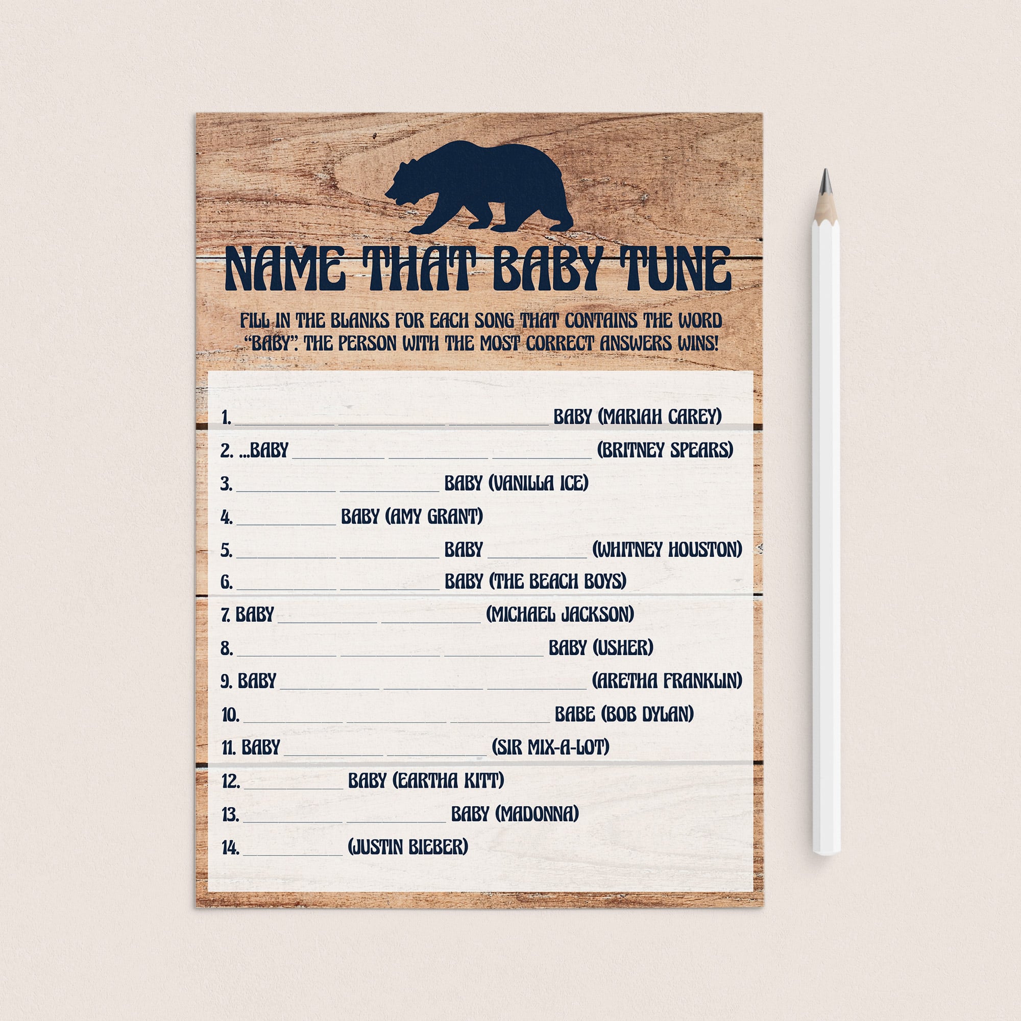 Name that tune baby shower answers by LittleSizzle