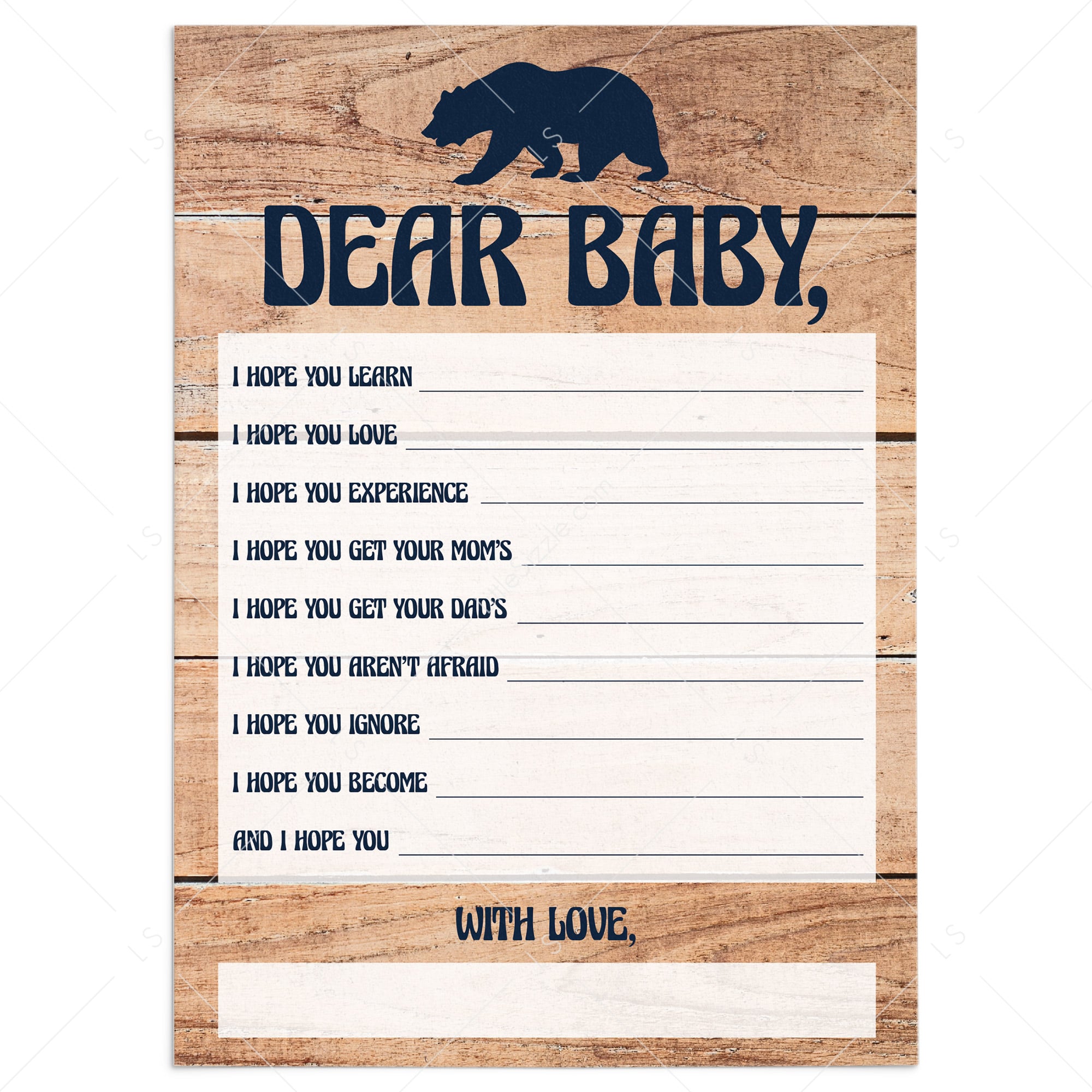 Bear baby shower games for boys by LittleSizzle
