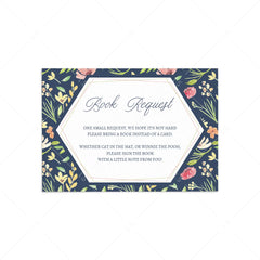 Book request card for baby shower with floral pattern by LittleSizzle
