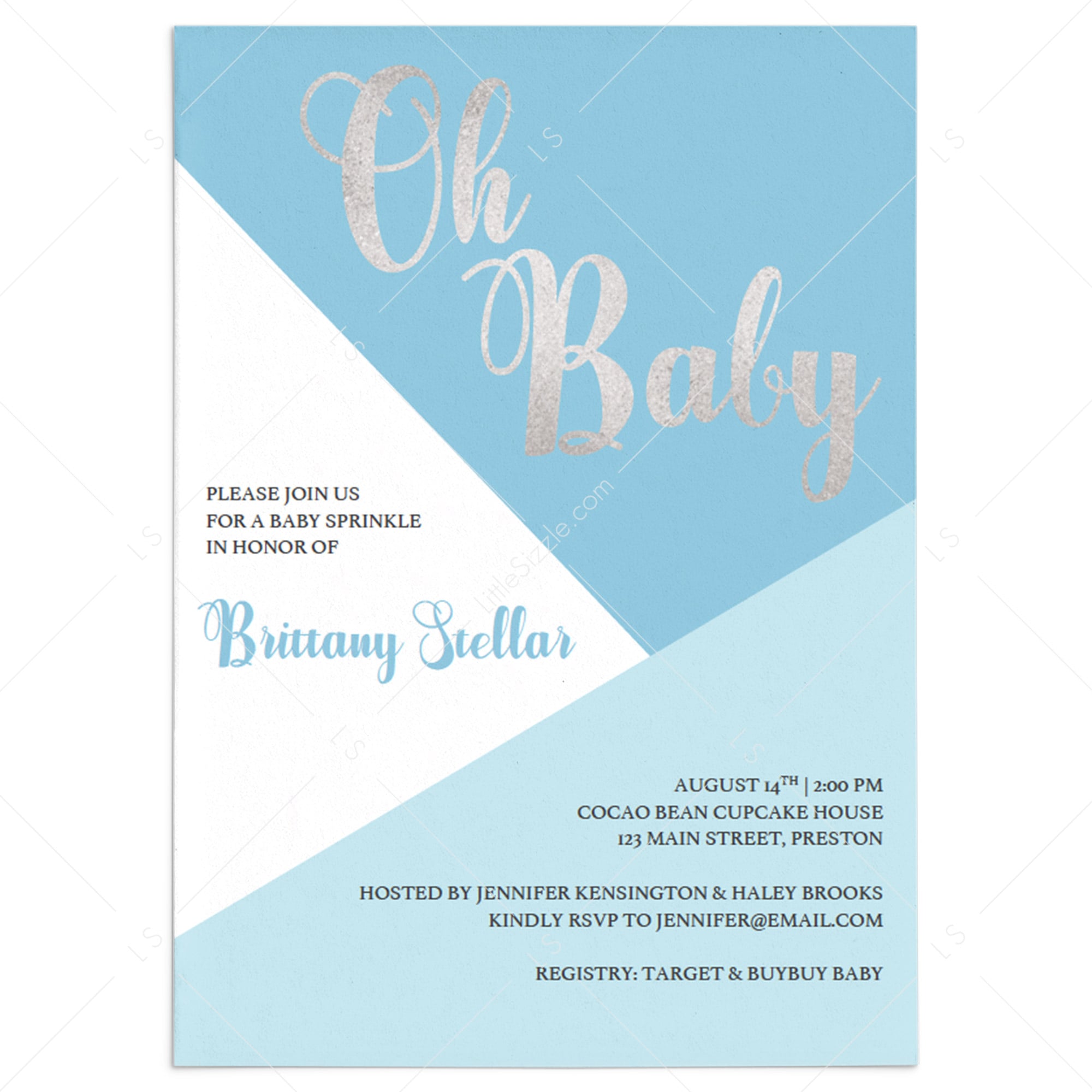 Boy Baby Sprinkle Invitation Template Instant Download by LittleSizzle