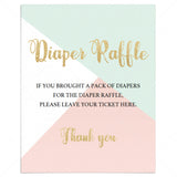 Pastel shower diaper raffle sign template by LittleSizzle