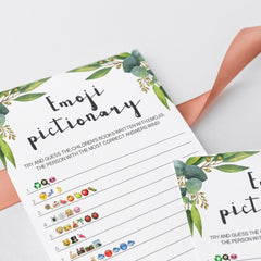 Green leaves baby shower party games by LittleSizzle