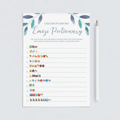 Leaf Baby Shower Emoji Pictionary Game Printable by LittleSizzle