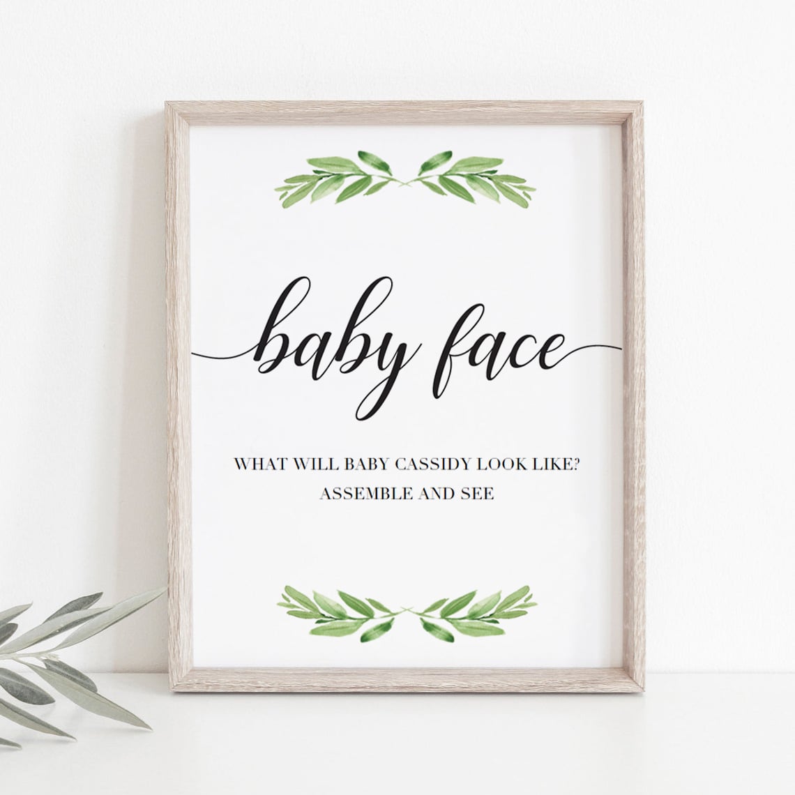 Editable baby shower decor for green baby shower by LittleSizzle