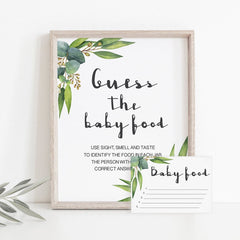 Guess the food babyshower game greenery themed by LittleSizzle