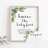 Botanical baby shower guess the baby food game printable by LittleSizzle