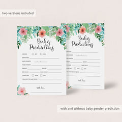 Baby gender prediction game for floral themed baby shower by LittleSizzle