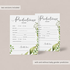 Classic garden baby shower predictions game instant download by LittleSizzle