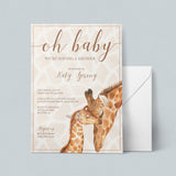 Safari animals giraffe baby shower invitation printable by LittleSizzle