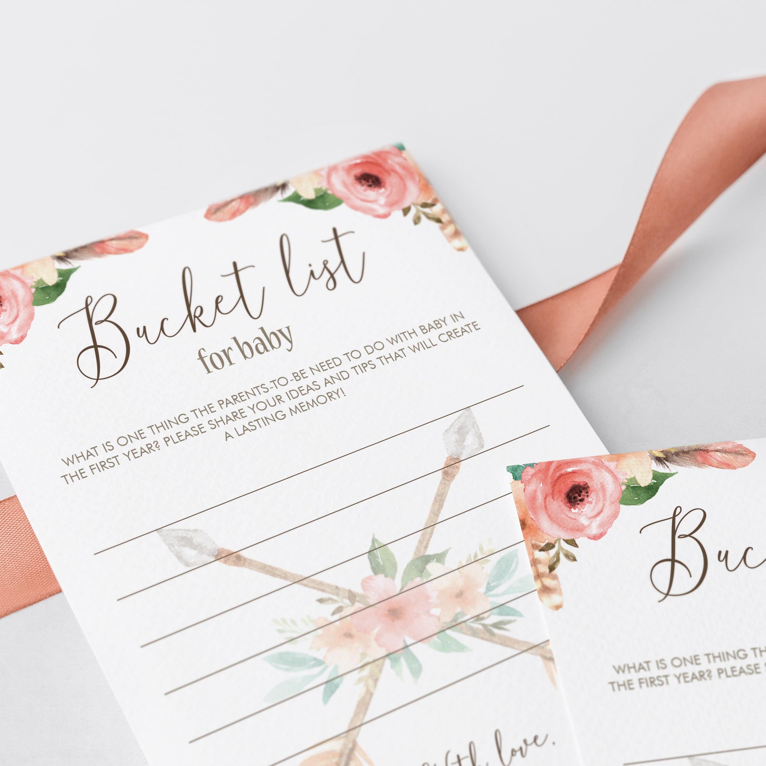 Bucket list for baby keepsake cards for baby shower by LittleSizzle