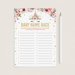 Unicorn baby shower mingling game printable by LittleSizzle