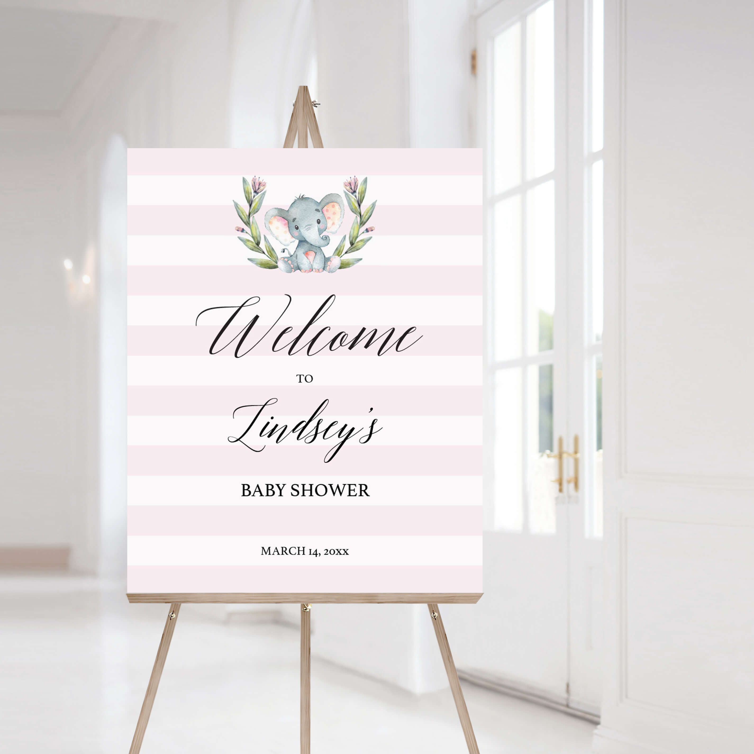 Elephant baby shower decor package  Printable baby girl shower signs –  LittleSizzle