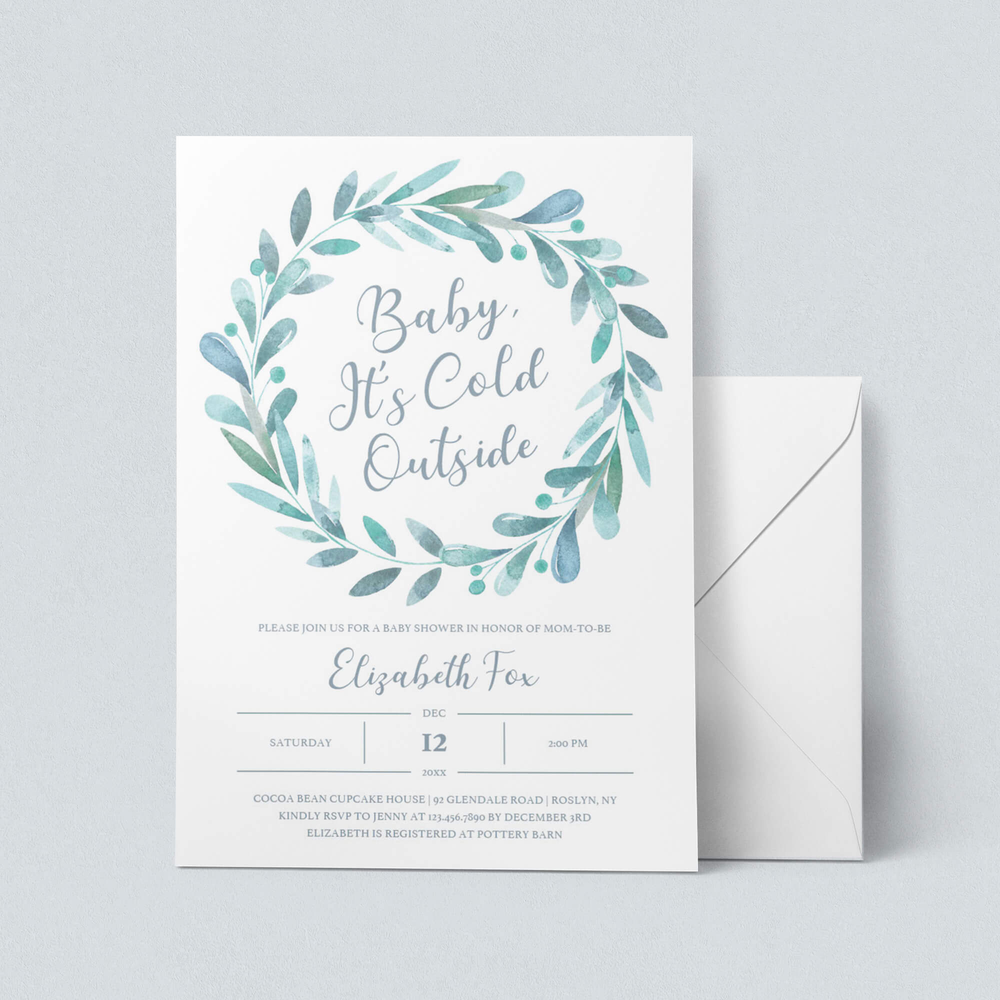 Baby It's Cold Outside Baby Shower Invitation Template by LittleSizzle