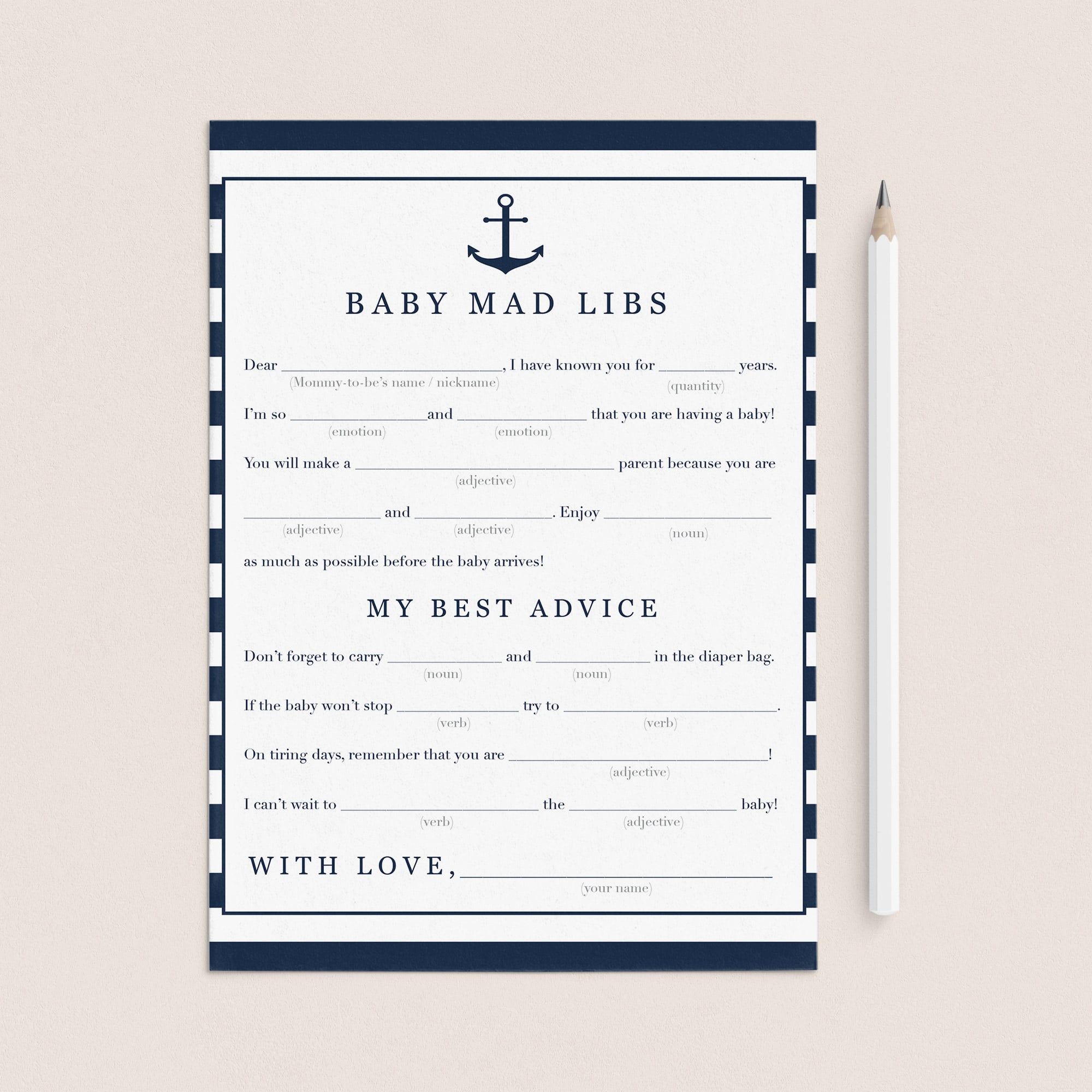 Baby advice and well wishes cards printable by LittleSizzle