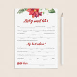 Holiday Baby Shower Fill In The Blanks Advice Cards by LittleSizzle