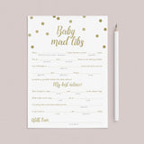 Baby mad libs advice cards for new mom gold by LittleSizzle