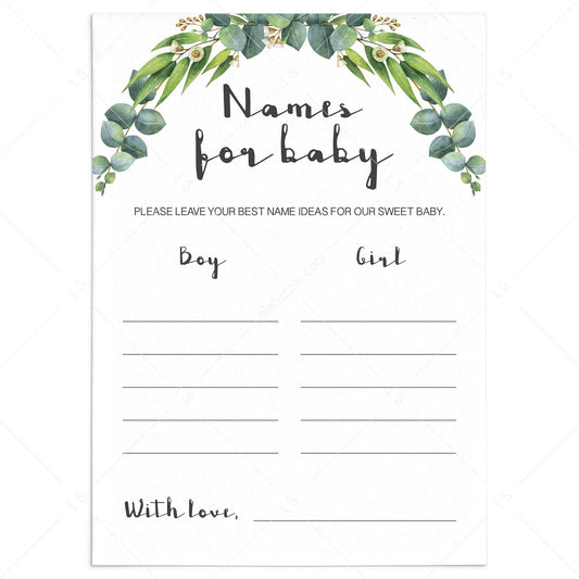 Names for baby shower game gender neutral by LittleSizzle