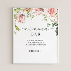 Blush Floral Mimosa Bar Sign Printable by LittleSizzle