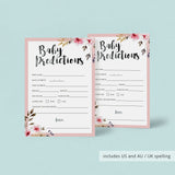 Girl baby prediction cards for new mum by LittleSizzle