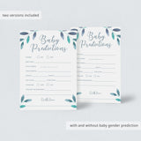 Huge Baby Shower Games Package with Watercolor Leaves