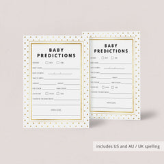 Gold Baby Prediction Game Printable